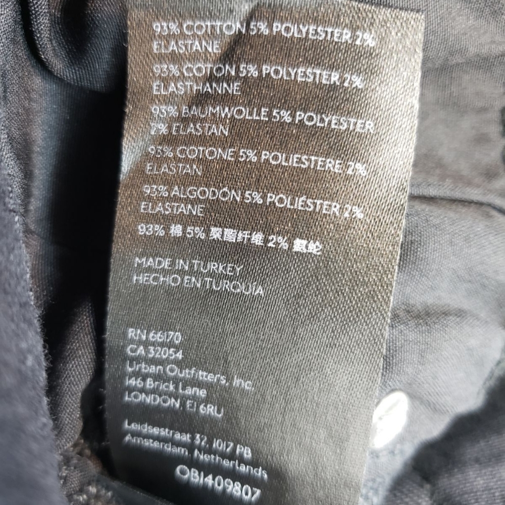 FREE PEOPLE NWT cropped black shiny denim - Picture 10 of 11